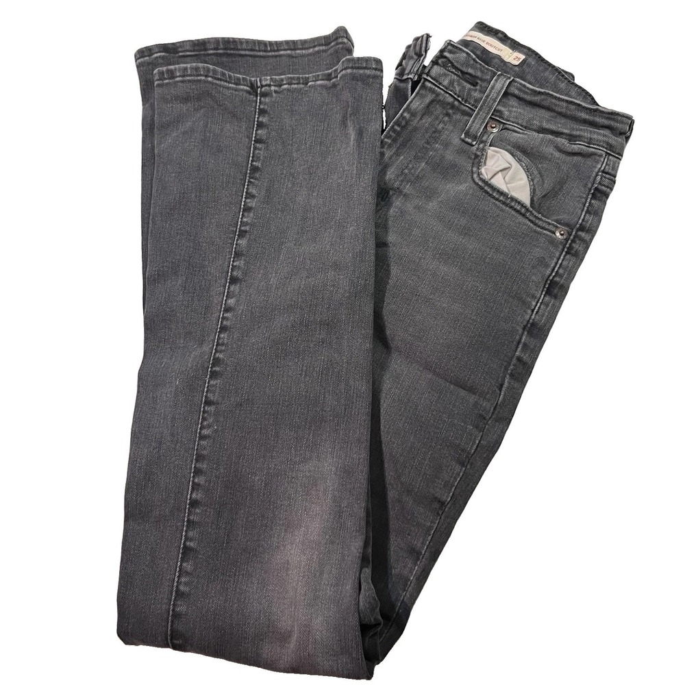 Levi's 725 High Rise Bootcut Premium‎ Jeans Black Size 25x30 Stellar Stretch